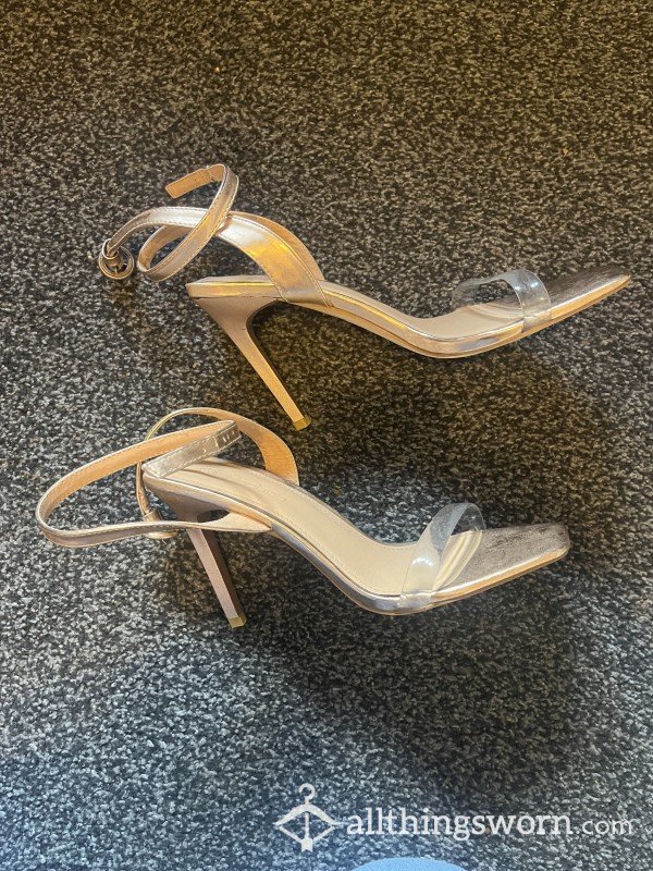 Gold High Heels Size 6 (wide Fit)