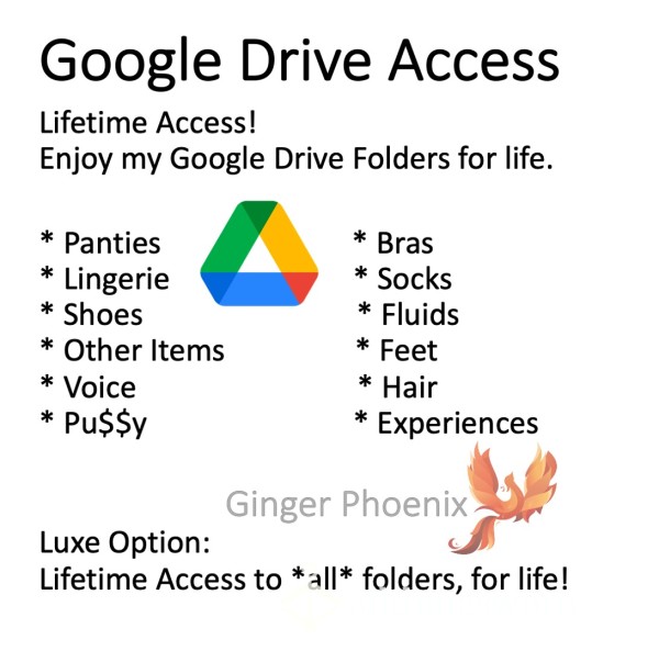 45$ Google Drive Access For Life!  ;)  Ginger Phoenix At Your Fingertips  ;)