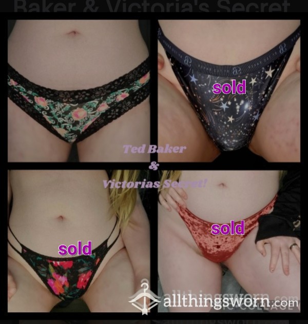 💋🖤 Gorgeous Selection Of Luxury Ted Baker & Victoria's Secret Panties! 🖤💋