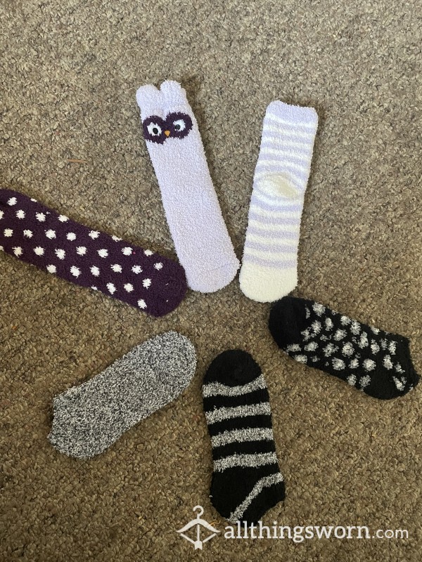 Goth Girls Worn Fuzzy Socks