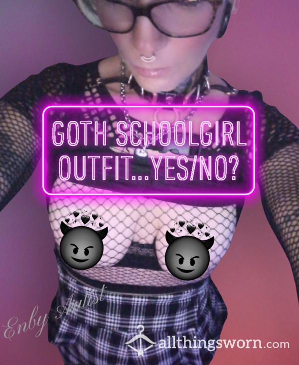 Goth Schoolgirl Outfit Tits Out With Ass