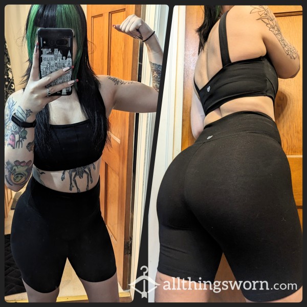 Goth Sweaty Gym Top And Shorts