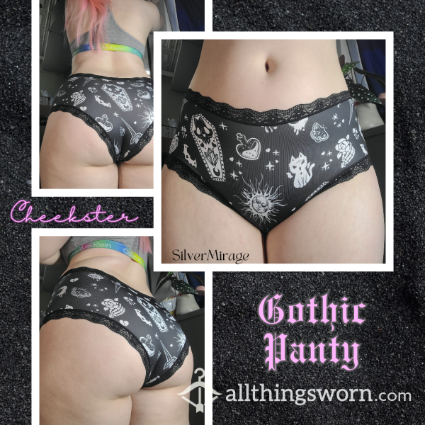 Gothic Black & White Pattern Cheeky Panty