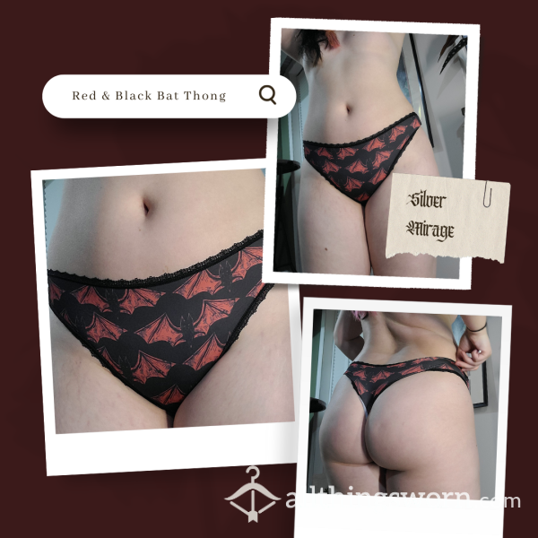 Gothic Batwing Thong W/ Cotton Gusset