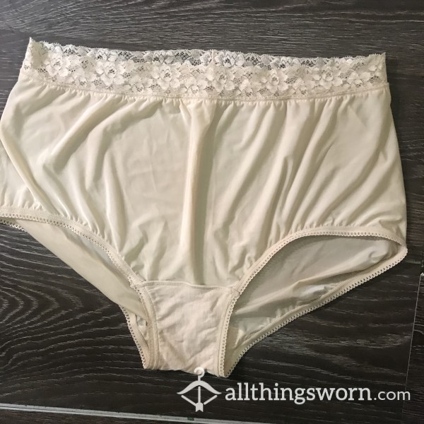 Granny Panty High Waisted Soft Comfy Silky Size 9 2XL Lace Trim