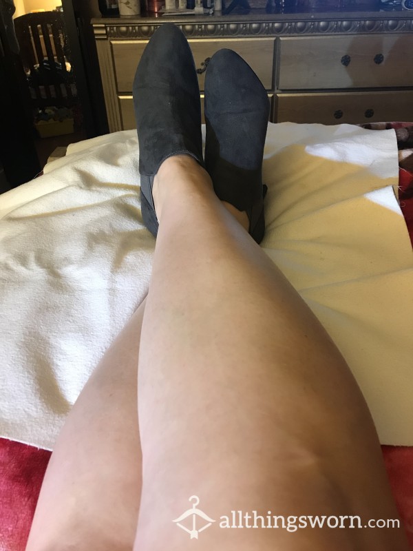 Gray High Heel Booties