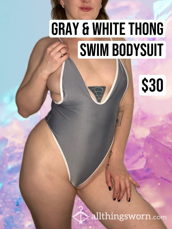 Gray Thong Bodysuit