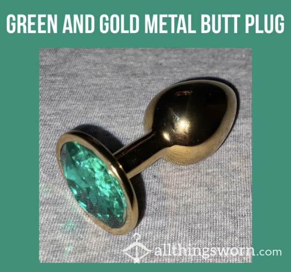 Green And Gold Metal Butt Plug💚