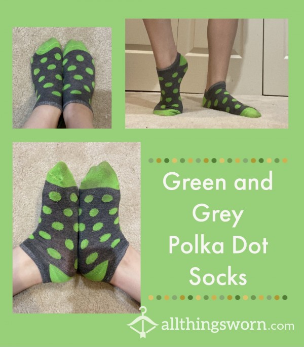 Green And Grey Polka Dot Socks
