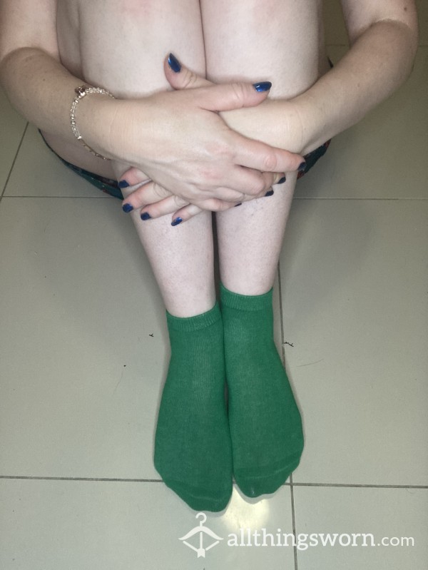 Green Ankle Socks