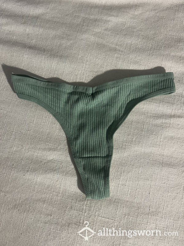 Green Cotton Thong