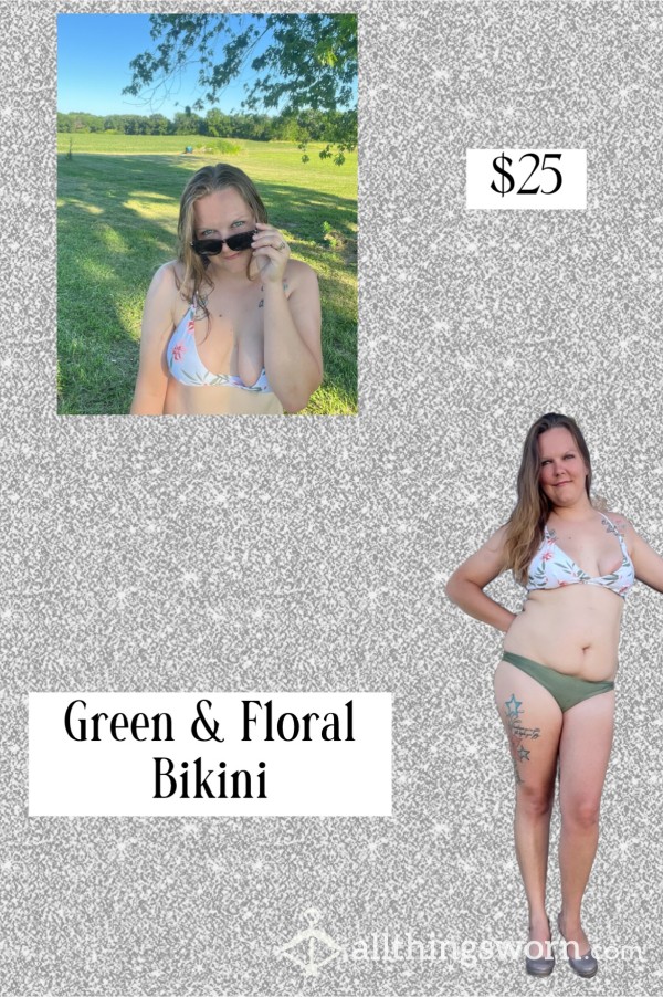 Green & Floral Bikini