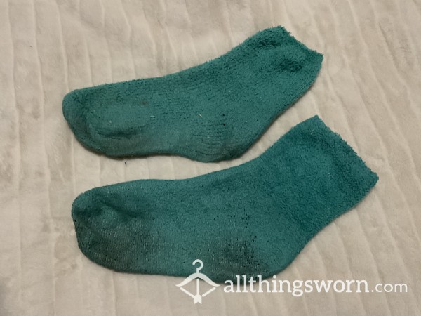 Green Fuzzy Dirty Socks
