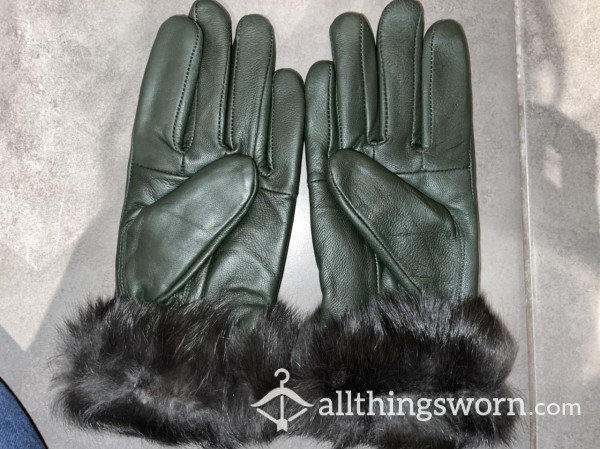 Green  Irish Leather Gloves