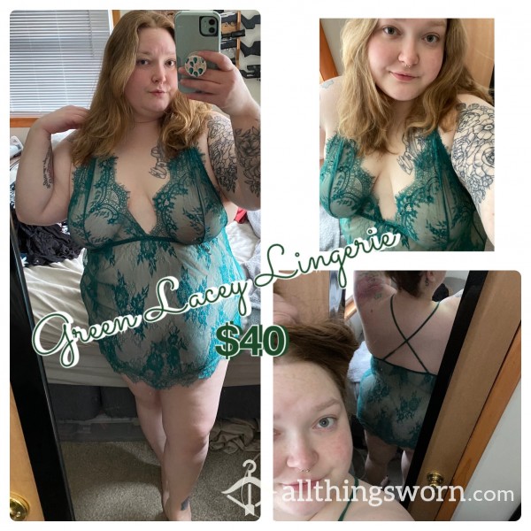 Green Lacey Lingerie