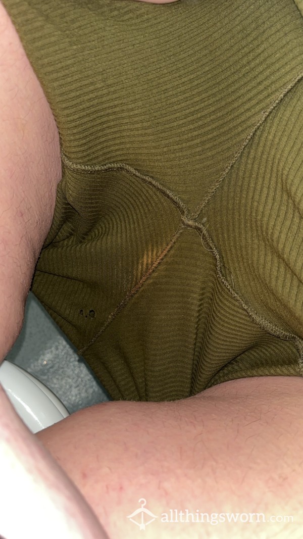 Green Leggings Worn 2 Days Without Any Knickers On