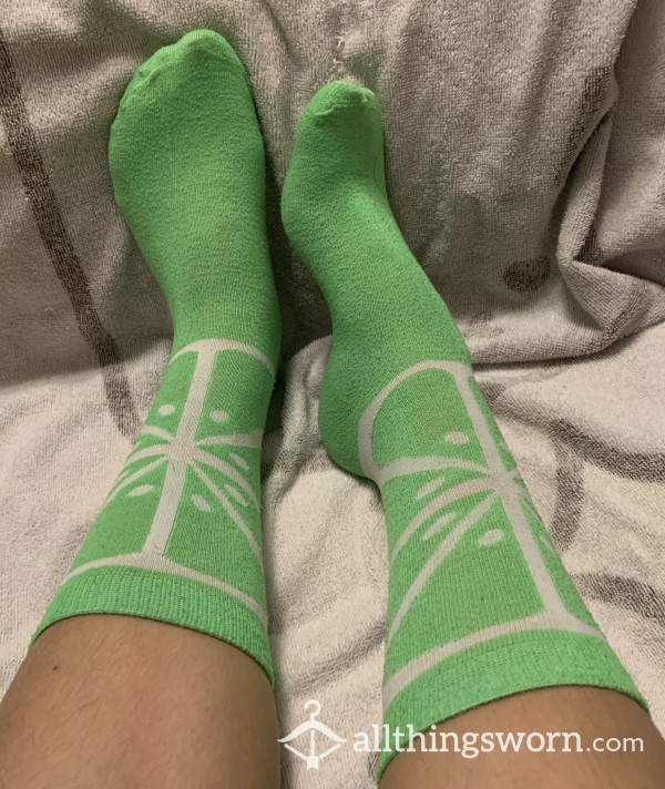 Green Lime Crew Socks