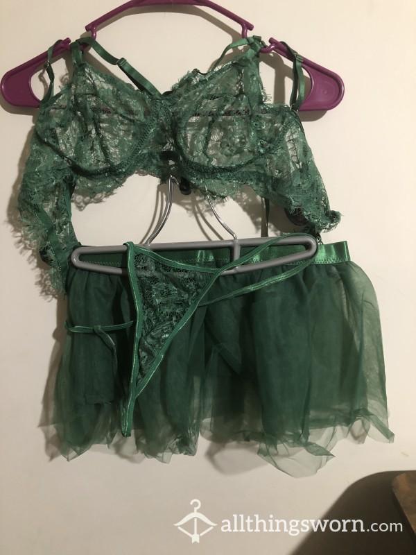 Green Lingerie Set - Includes US Shipping -