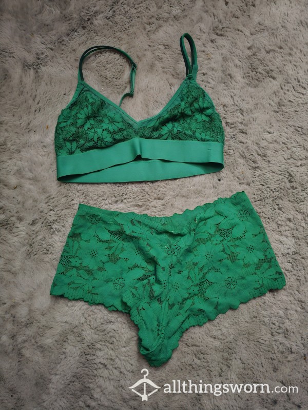 Green Matching Bra Panty Set