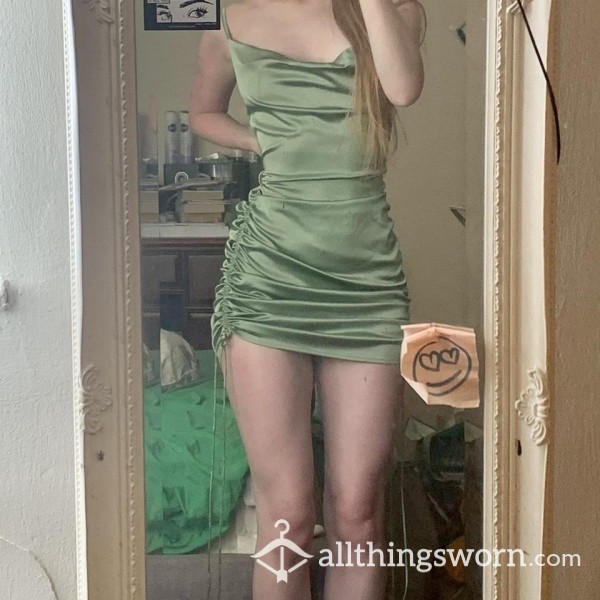 Green Mini Satin Feel Dress