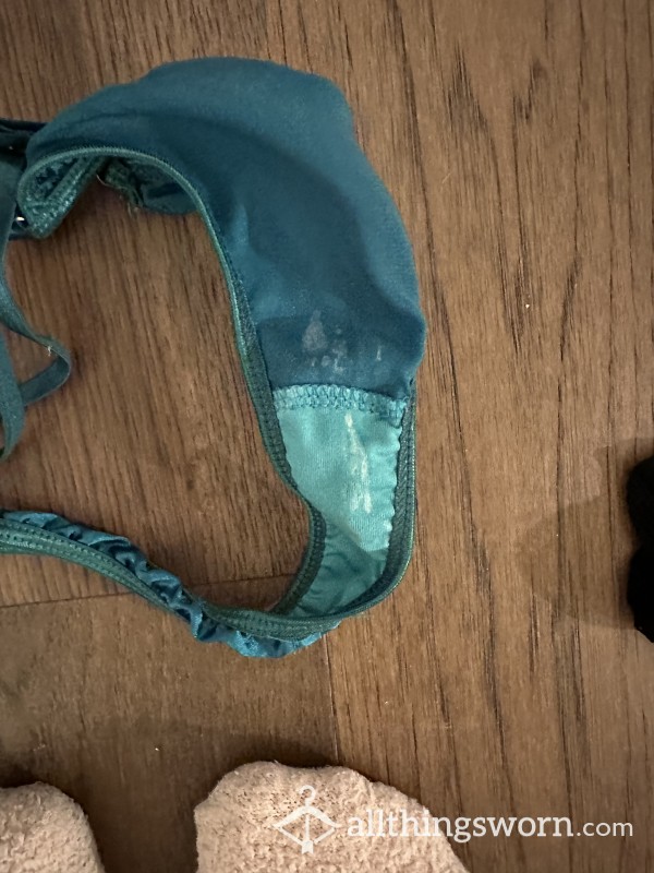 Green Pantie, Used And Crusty, Well-loved, Lingerie, Thong