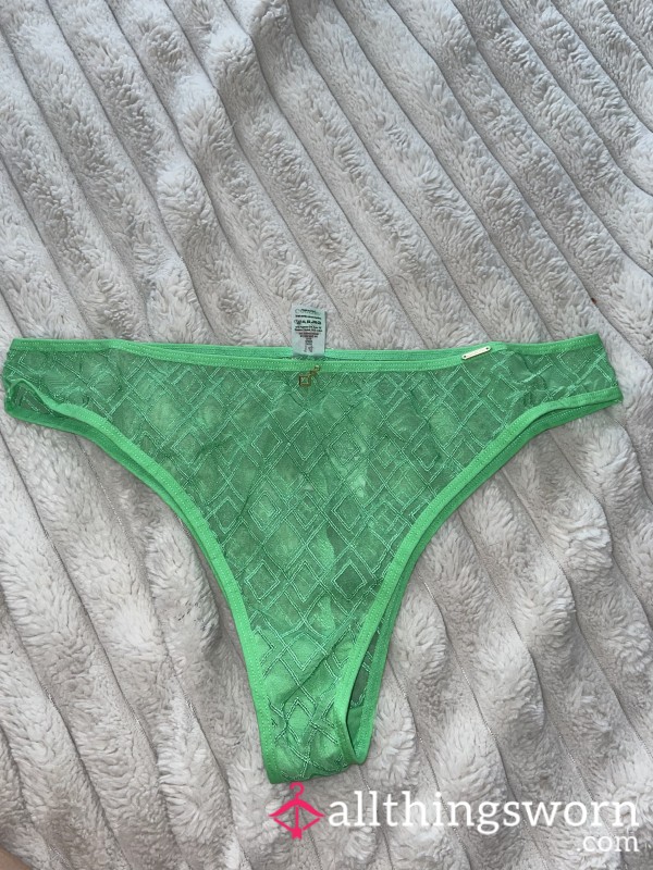 Green Sheer Mesh Brazilian Panties - Size 14