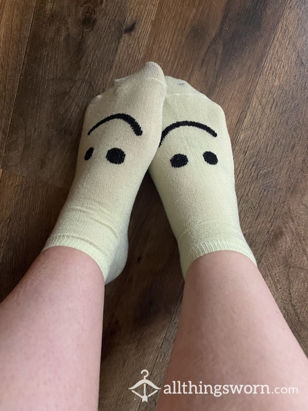 Green Smiley Face Socks