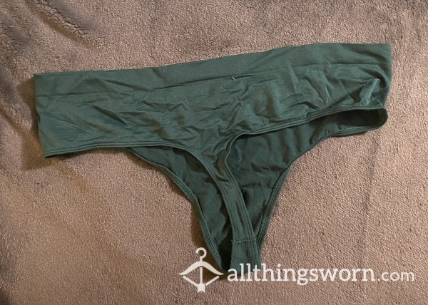 Green Strechy Synthetic Thong