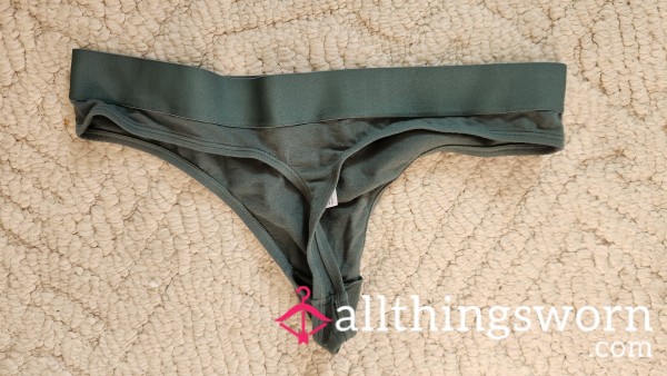 Green Stretchy Cotton Thong