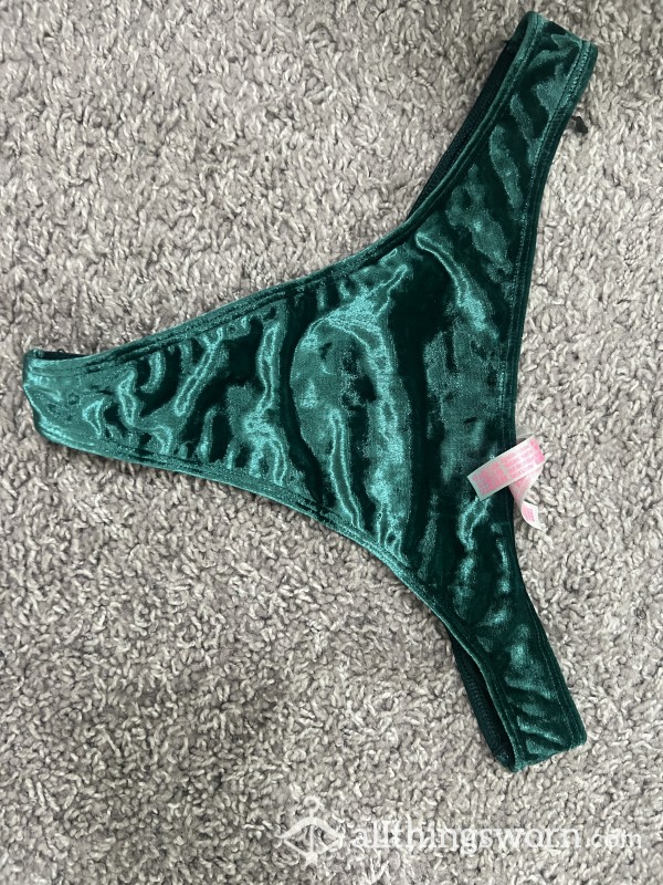 Green Velvet Victoria Secret Thong