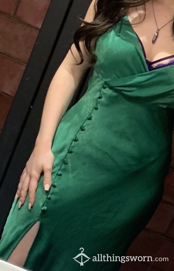 Green Zara Dress With Sexy Leg Split