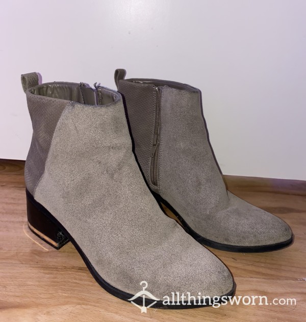 Grey Ankle Boots