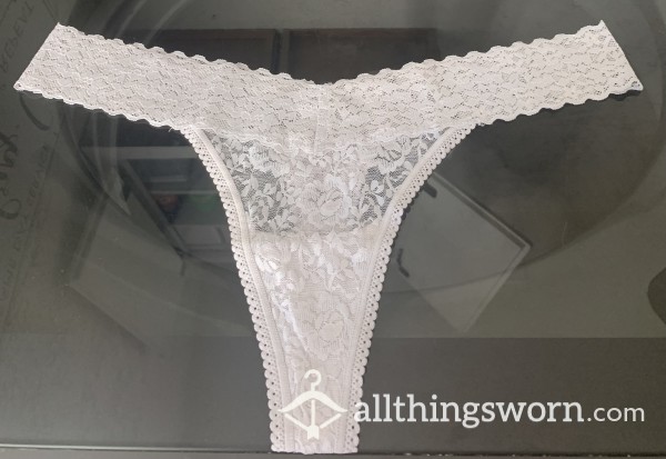Grey All Over Lace Thong
