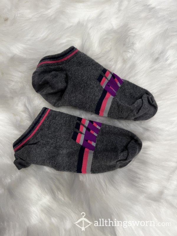 Grey And Pink Nike Ankle Socks