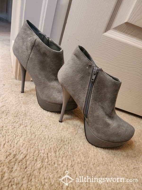 Grey Ankle Boot High Heels