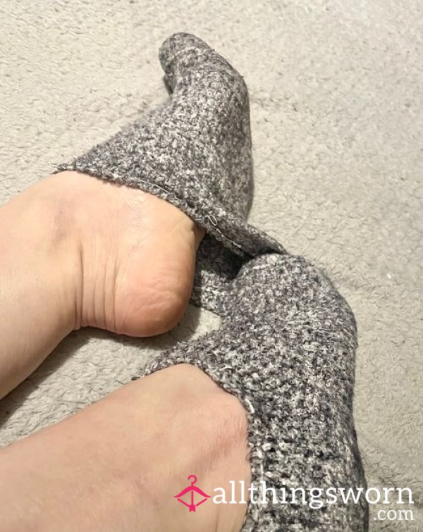 Grey Bed Sock - Worn