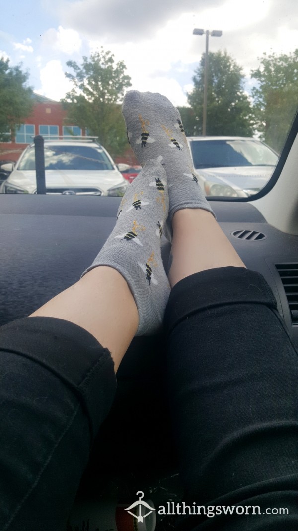 Grey Bee Socks