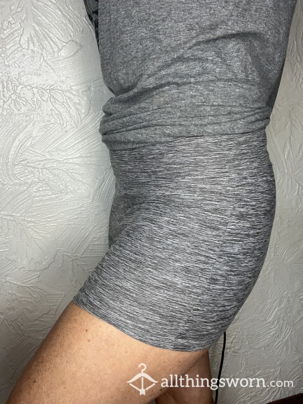 Grey Bootie Shorts Worn 24 Hours Without Panties