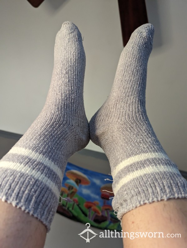 Grey Calf Fuzzy Socks