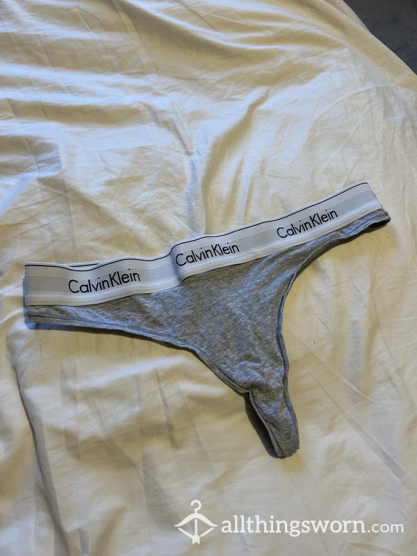 Grey Calvin Klein Cotton Thong