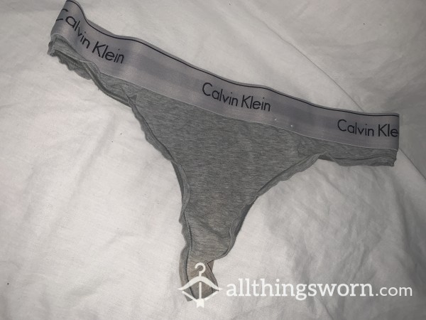 Grey Calvin Klein Thongs