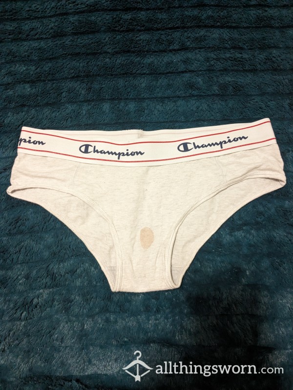 Grey Champion Panties With Stain
