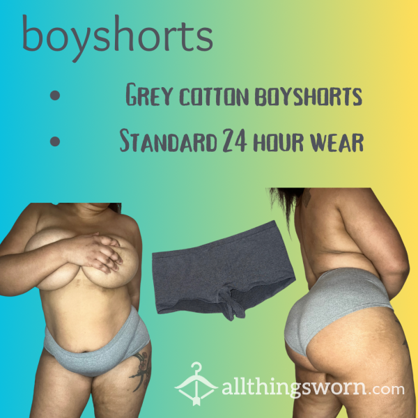 Grey Cotton Boyshorts