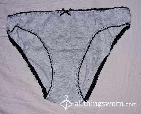 Grey Cotton High Rise Knickers