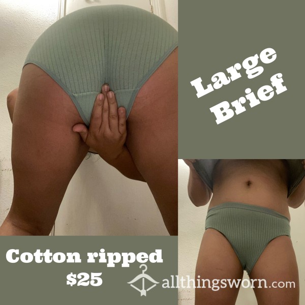 Grey Cotton Ripped Brief $25
