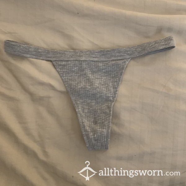 Grey Cotton Thong