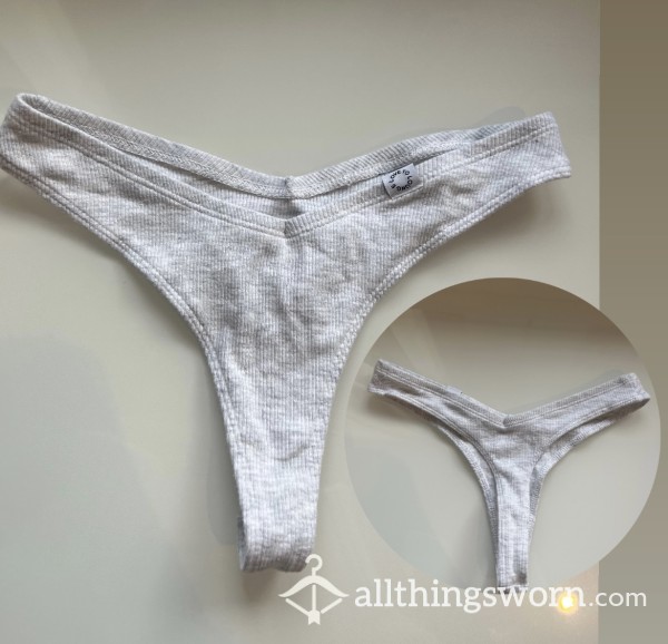Grey Cotton Thong