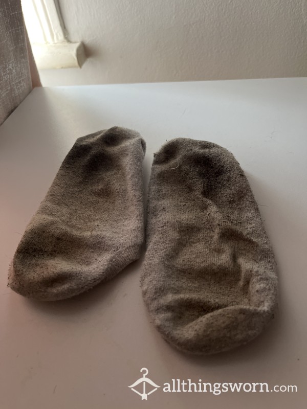 Grey Dirty Ankle Socks
