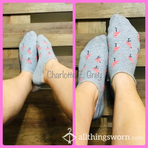 Grey Flamingo Socks