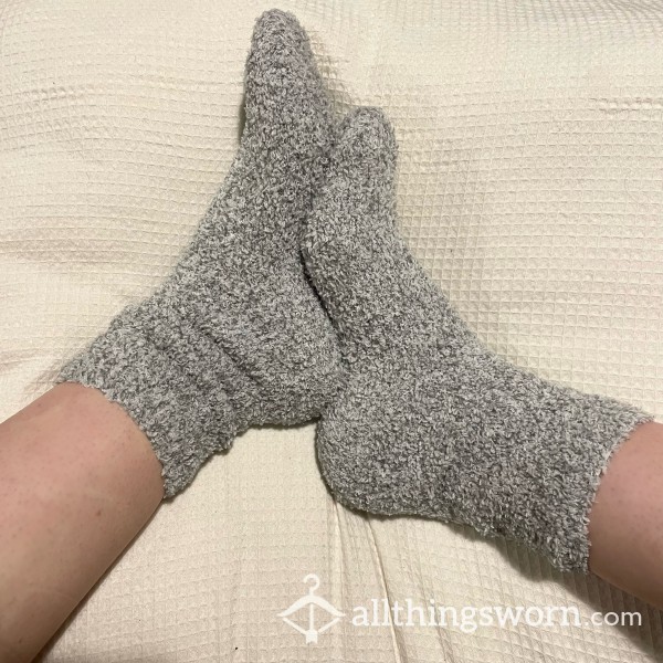 Grey Fluffy Socks